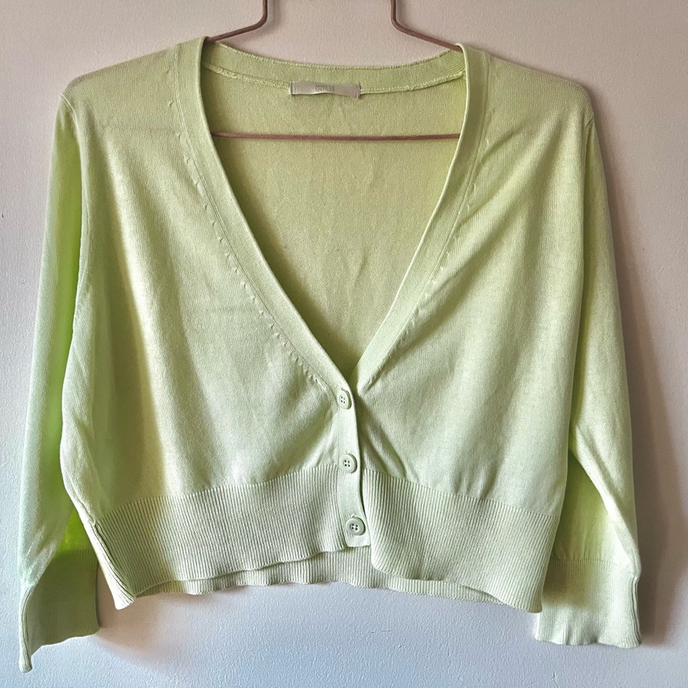 Cute crop spring 100% cotton cardigan